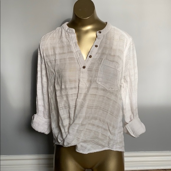 Hollister Textured Cotton Popover Shirt - Picture 1 of 8
